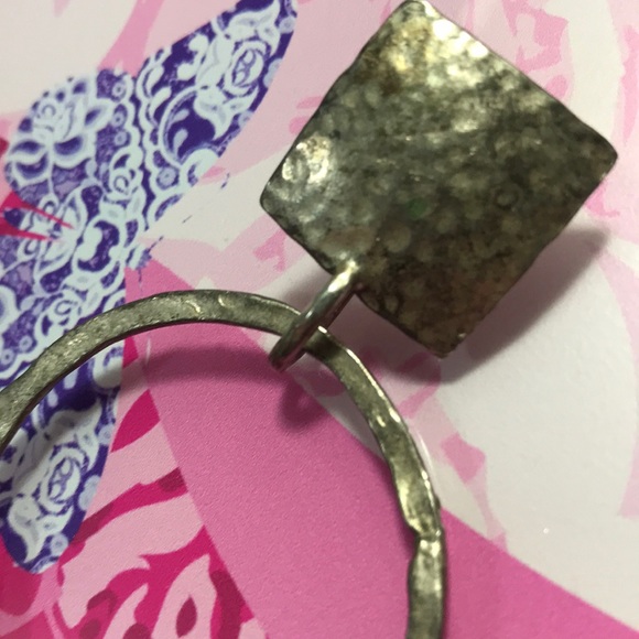 Vintage Hammered Silver Earrings Textured AWESOME - Picture 5 of 8